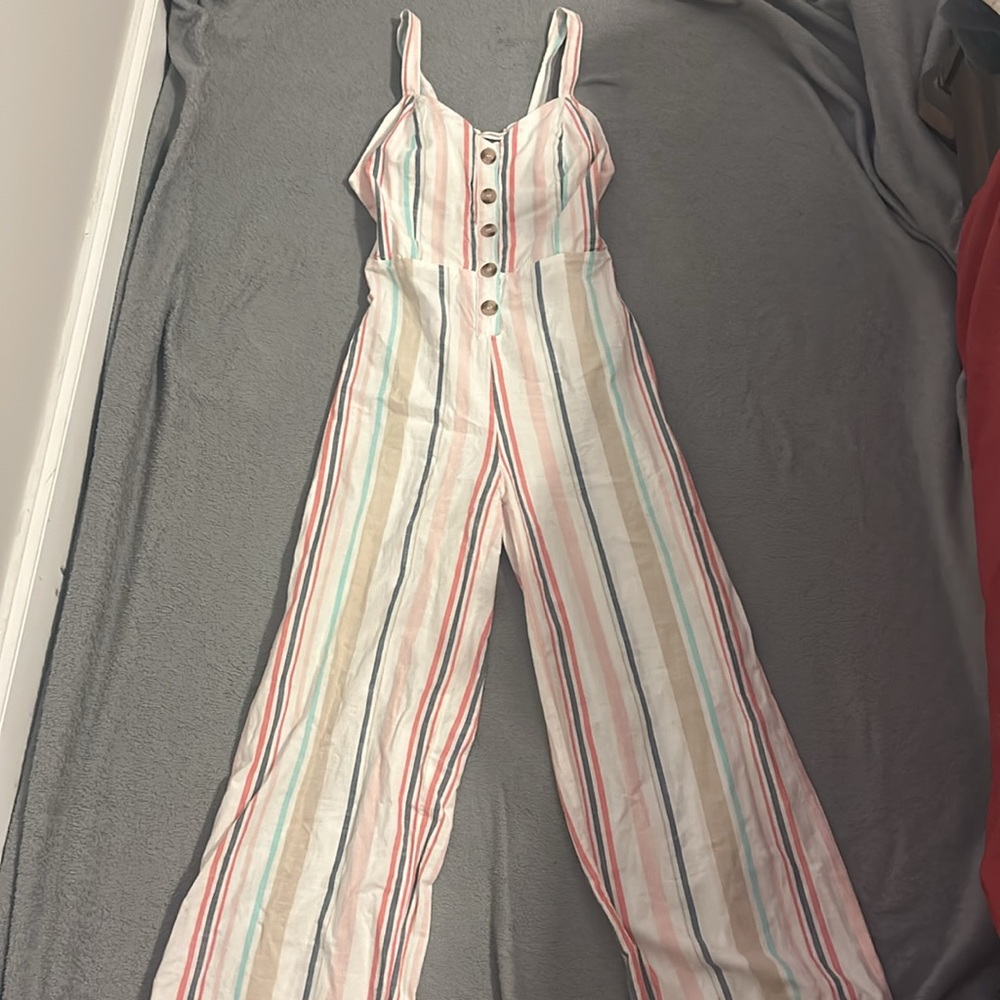 Japna V-Neck Stripped Jumpsuit